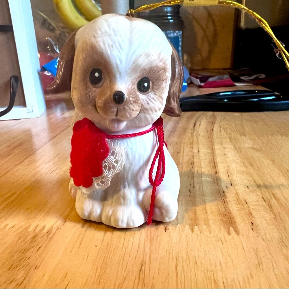 Vintage Cermaic Puppy Bell Hanging Ornament 1980’s